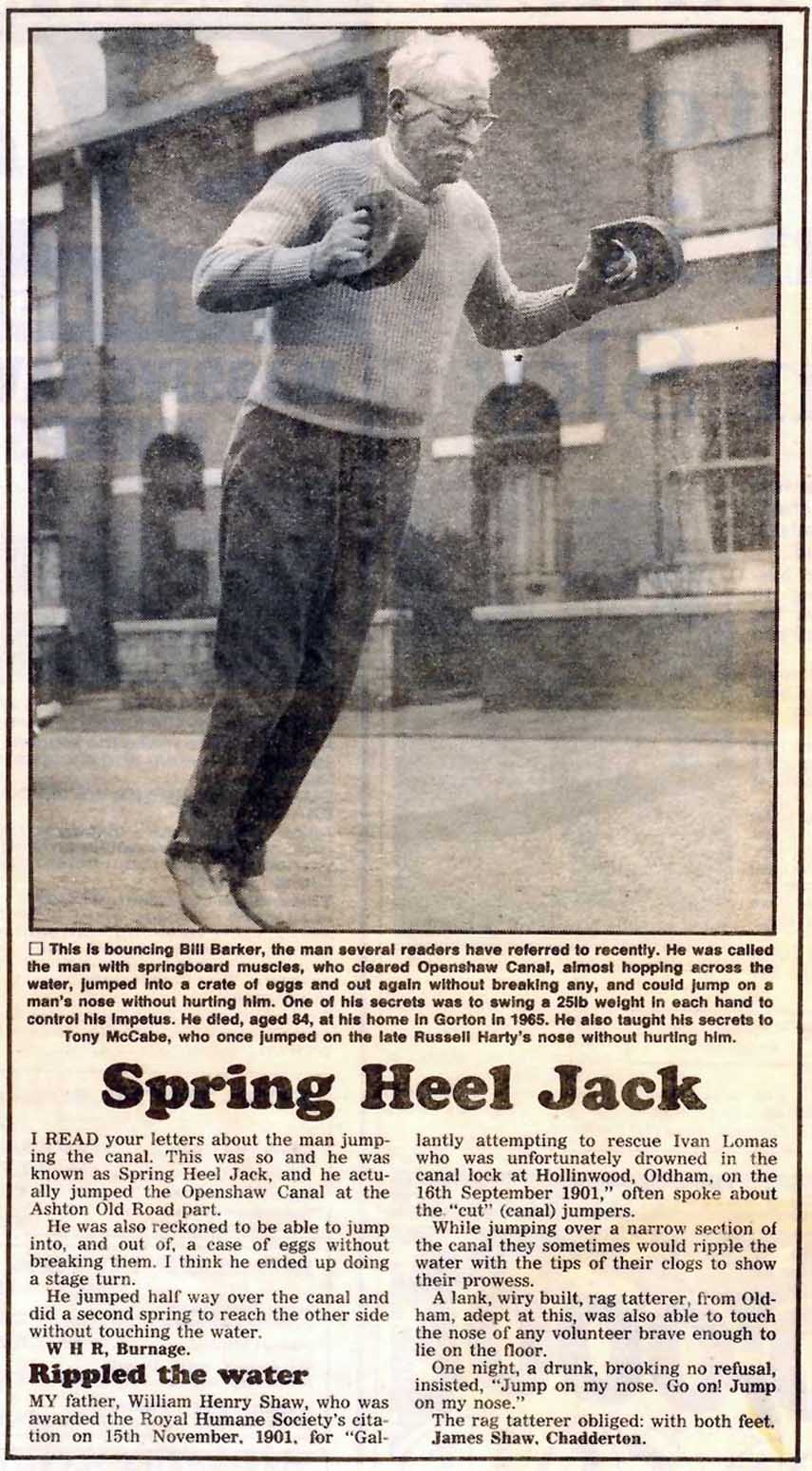 Bouncing Billy Barker - Springheel Jack of Gorton, Manchester, England